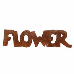 Rusty Tin "Flower" Word Cutout