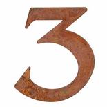 Rusty Tin Number "3" Cutout