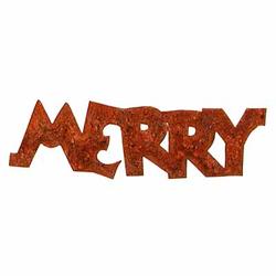 Rusty Tin "Merry" Word Cutout