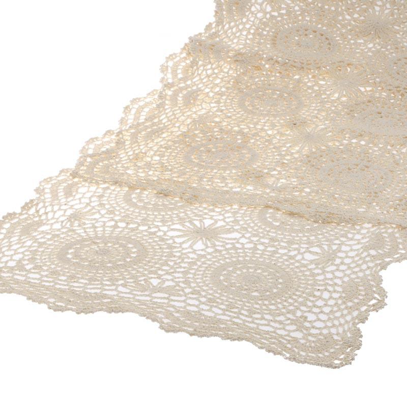 Ecru Crocheted Doily Table Runner - Crochet and Lace Doilies - Home Decor