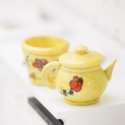 Dollhouse Miniature Antique Asian Teapot and Crock