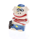 Miniature Comical Pig Baseball Player