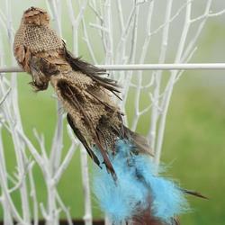 Woodland Burlap Artificial Bird