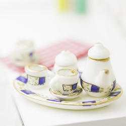 Dollhouse Miniature Ceramic Tea Set