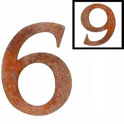Rusty Tin Number 6 or Number 9 Cutout
