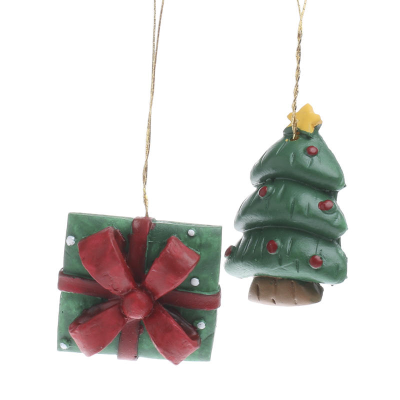 Miniature Christmas Tree and Gift Box Ornaments - Christmas Miniatures