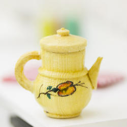 Dollhouse Miniature Antique Asian Wood Teapot