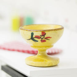Dollhouse Miniature Antique Asian Wood Pedestal Bowl