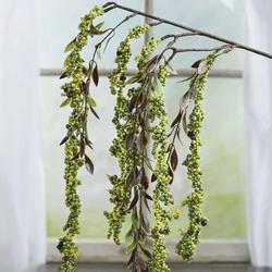 Green Draping Artificial Berry and Leaf Spray
