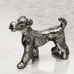 Miniature Pewter Dog Figurine