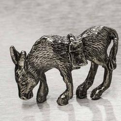 Miniature Pewter Donkey Figurine