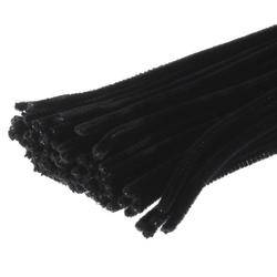 Black Pipe Cleaners, 12'' x 6 mm Diameter, Craft Supplies from Factory Direct Craft