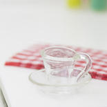 Dollhouse Miniature Glass Cup and Saucer