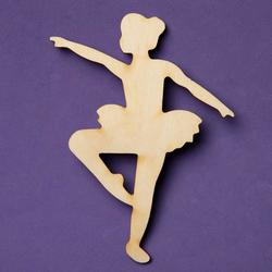 Unfinished Wood Ballet Dancer Cutout