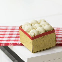 Dollhouse Miniature Button Mushroom Crate