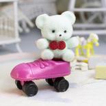 Dollhouse Miniature Teddy Bear and Skate