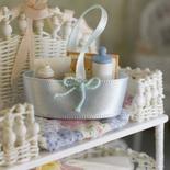 Dollhouse Miniature Baby Boy Gift Basket