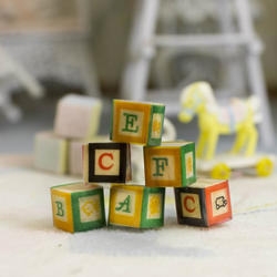 Dollhouse Miniature Alphabet Blocks