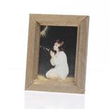 Dollhouse Miniature Elegant Framed Praying Girl Portrait