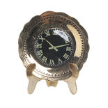 Dollhouse Miniature Brass Plate Clock and Easel Set