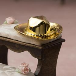 Miniature Gold Brass Cowboy Hat
