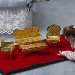 Gold Embossed Furniture Set with Red Carpet