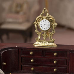 Dollhouse Miniature Old Fashioned Gold Clock