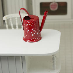 Miniature Red Speckled Enamelware Watering Can