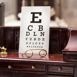 Dollhouse Miniature Glasses and Eye Chart
