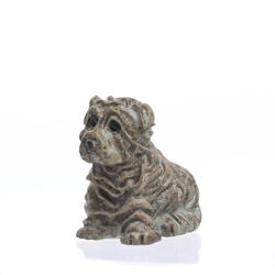 Adorable Dollhouse Miniature Brown Shar Pei Dog Figurine #DP40A 