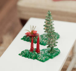 Miniature Pine Tree with Holiday Accent