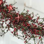 Red Glittered Holiday Star and Pip Berry Garland