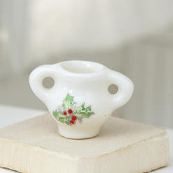 Dollhouse Miniature Porcelain Holly Pitcher