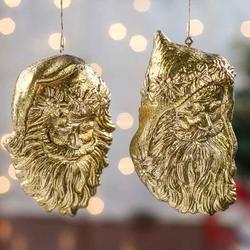 Vintage-Inspired Gold Santa Ornament