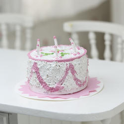 Dollhouse Miniature Birthday Cake