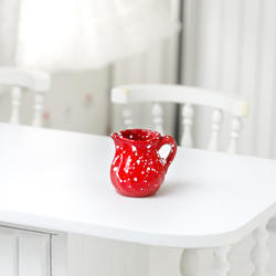 Dollhouse Miniature Red Speckled Cream Pitcher