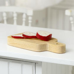 Dollhouse Miniature Apple Slices on Cutting Board