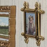 Dollhouse Miniature Elegant Framed Jesus and Mary Painting