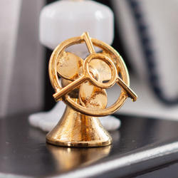 Dollhouse Miniature Gold Rotary Fan