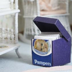 Dollhouse Miniature Baby Diaper Box