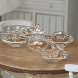 Dollhouse Miniature Glass Tea Set