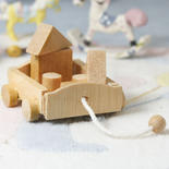 Dollhouse Miniature Building Blocks Pull Wagon