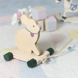 Dollhouse Miniature Rustic Rabbit Pull Toy