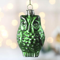 Green Mercury Glass Owl Ornament