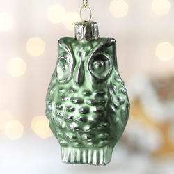 Mint Green Mercury Glass Owl Ornament