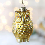 Gold Mercury Glass Owl Ornament