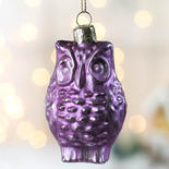 Lavender Mercury Glass Owl Ornament