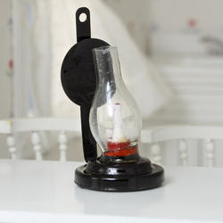 Dollhouse Miniature Old Fashioned Hurricane Lamp
