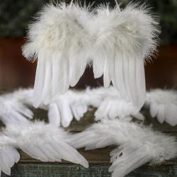 White Feathered Angel Wings - Angel Wings - Doll Supplies - Craft Supplies