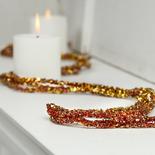 Red and Gold Sparkling Bead and Glitter Garland